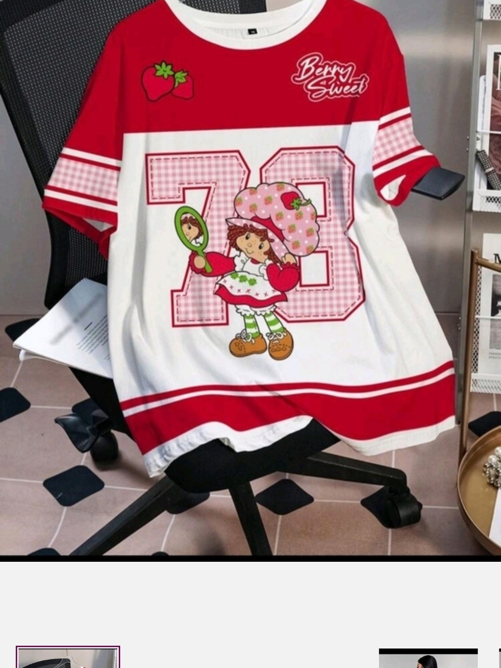 Strawberry Shortcake Red & White Graphic Tee